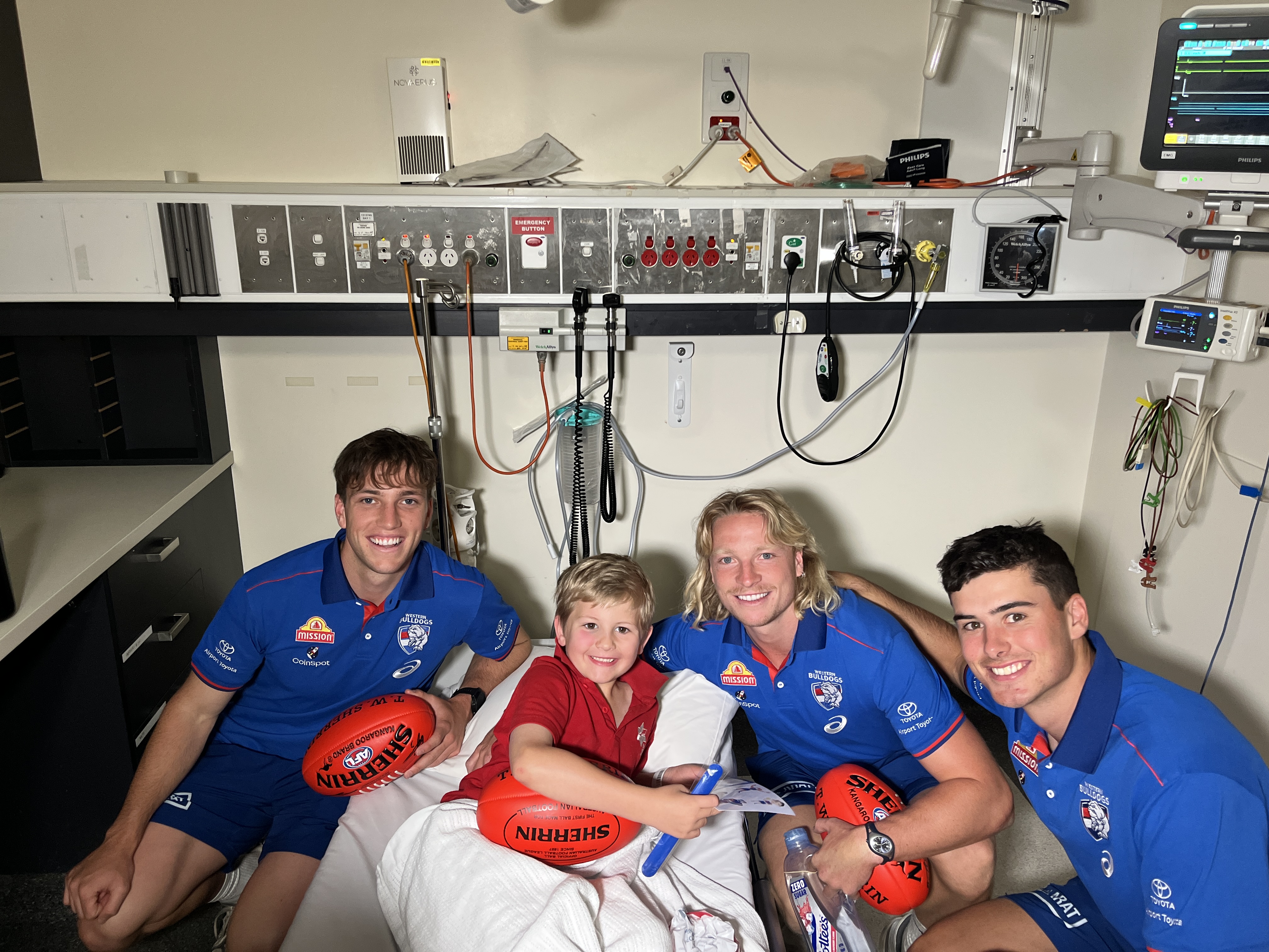 Bulldogs kicking goals at the Base Hospital